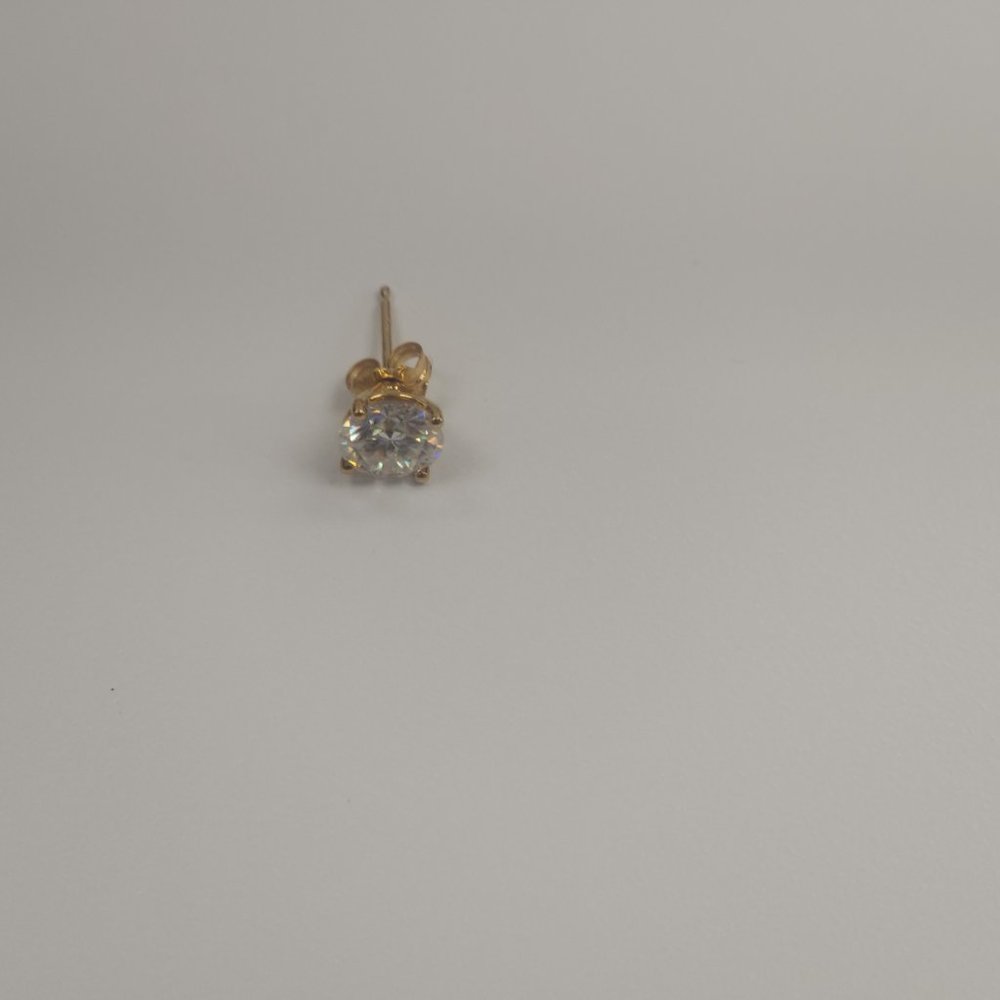 Rolord pair of 18kt yellow gold earrings with 2 round cut 1ct moissanite - Picture 8 of 15